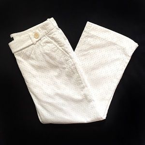 J. Crew White Eyelet Low Fit Capris